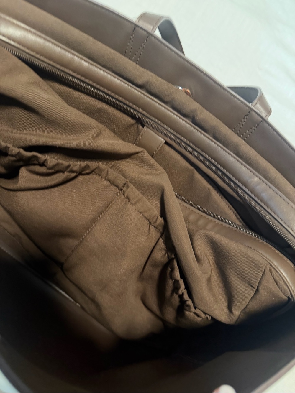 CALPAK leather laptop tote in espresso - Picture 7 of 7